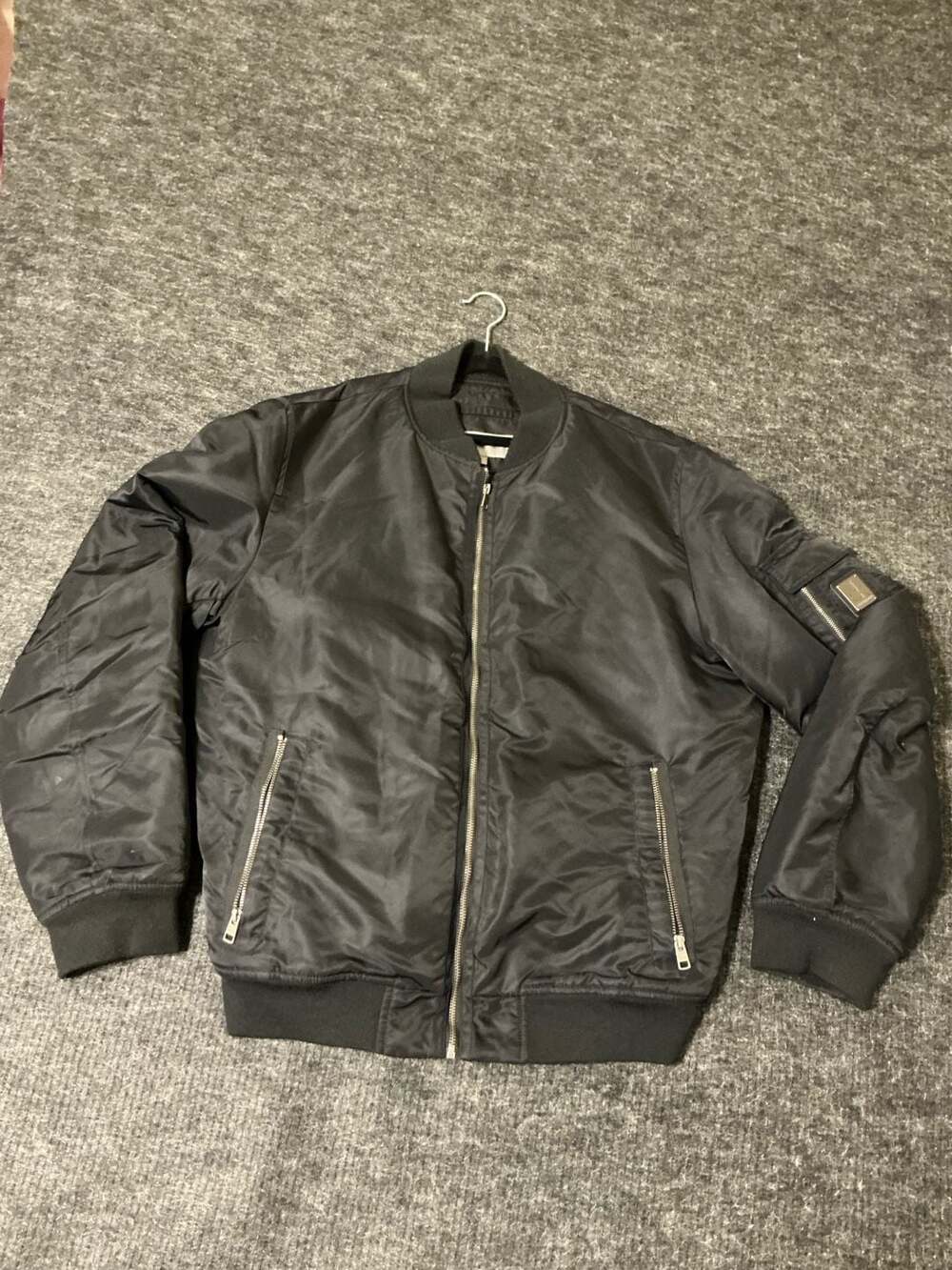 Calvin Klein Jeans Men's Black Nylon Bomber Jacket